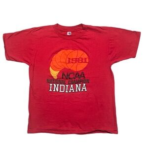 Vintage 1981 NCAA National Champion Indiana Red Size Large